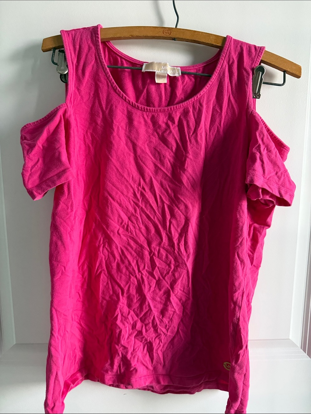 MICHAEL Michael Kors Hot Pink Cold-Shoulder Tank Top